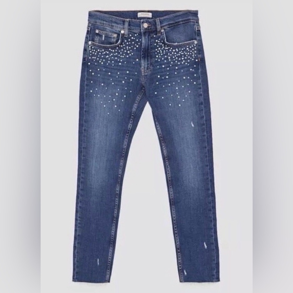 Zara Pearl Straight Jeans Sz 2